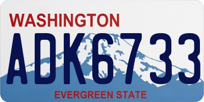 WA license plate ADK6733
