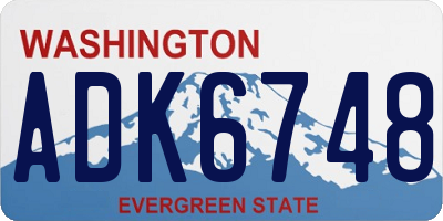 WA license plate ADK6748