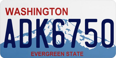 WA license plate ADK6750