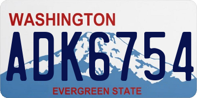 WA license plate ADK6754