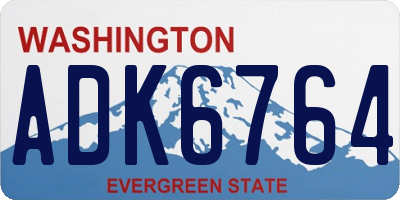 WA license plate ADK6764