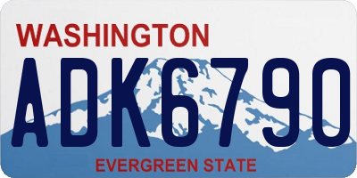 WA license plate ADK6790
