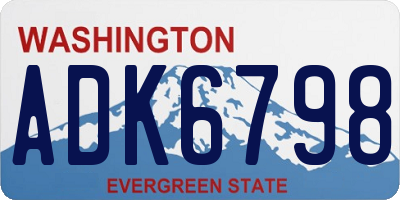 WA license plate ADK6798
