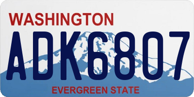 WA license plate ADK6807
