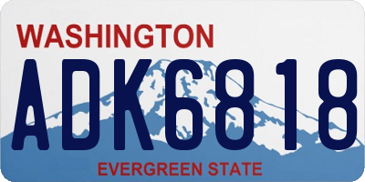 WA license plate ADK6818
