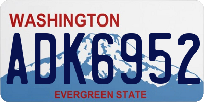 WA license plate ADK6952