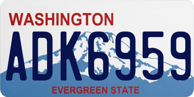 WA license plate ADK6959