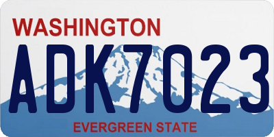 WA license plate ADK7023