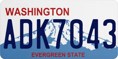 WA license plate ADK7043