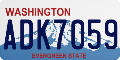 WA license plate ADK7059