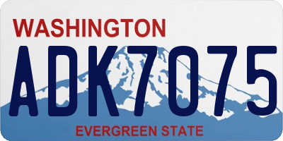 WA license plate ADK7075