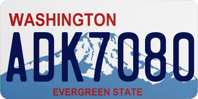 WA license plate ADK7080
