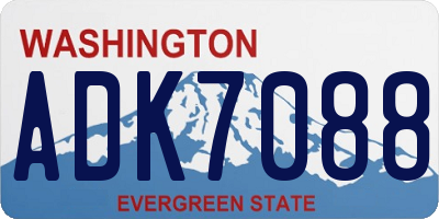 WA license plate ADK7088