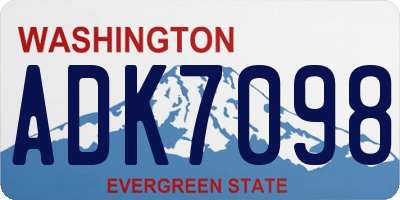 WA license plate ADK7098
