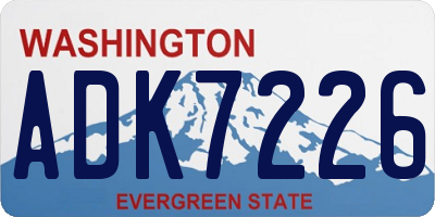 WA license plate ADK7226
