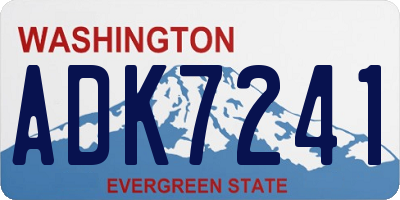 WA license plate ADK7241