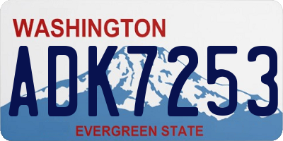 WA license plate ADK7253