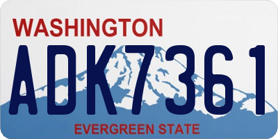WA license plate ADK7361