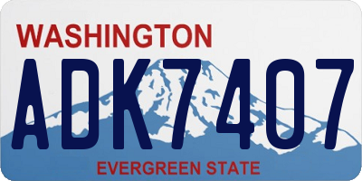 WA license plate ADK7407