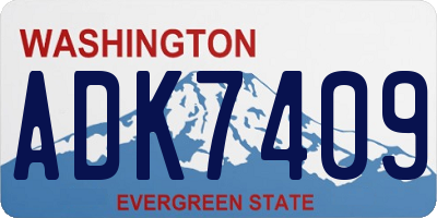 WA license plate ADK7409