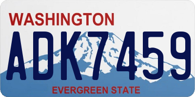 WA license plate ADK7459