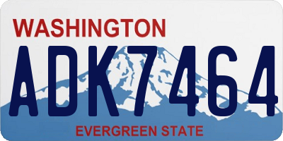 WA license plate ADK7464