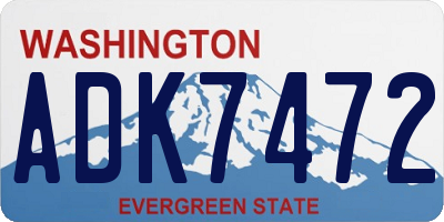 WA license plate ADK7472