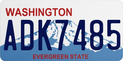 WA license plate ADK7485