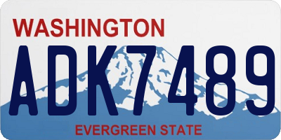 WA license plate ADK7489