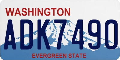 WA license plate ADK7490