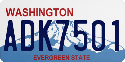 WA license plate ADK7501