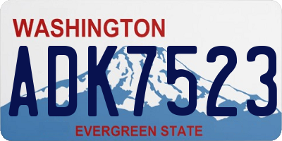 WA license plate ADK7523