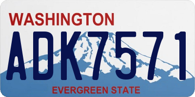 WA license plate ADK7571
