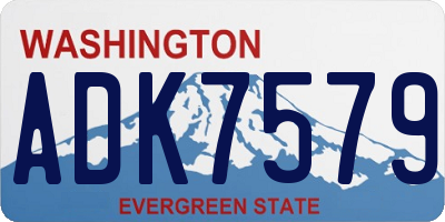 WA license plate ADK7579