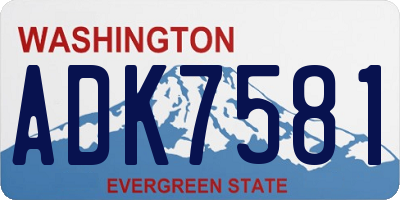 WA license plate ADK7581