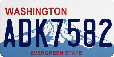 WA license plate ADK7582