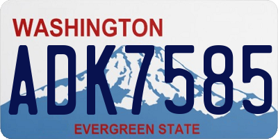 WA license plate ADK7585