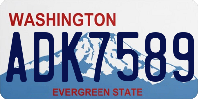 WA license plate ADK7589