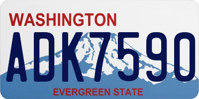 WA license plate ADK7590
