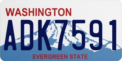 WA license plate ADK7591