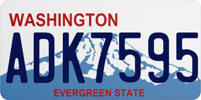 WA license plate ADK7595