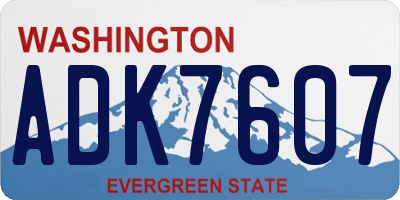 WA license plate ADK7607