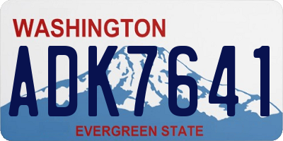 WA license plate ADK7641