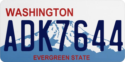 WA license plate ADK7644