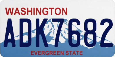 WA license plate ADK7682
