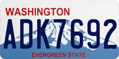WA license plate ADK7692