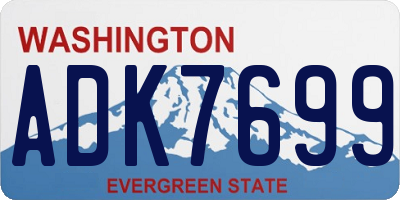 WA license plate ADK7699