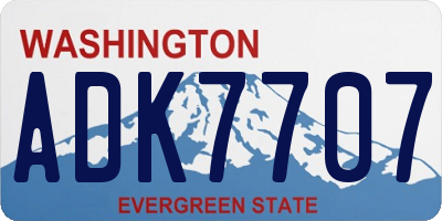 WA license plate ADK7707