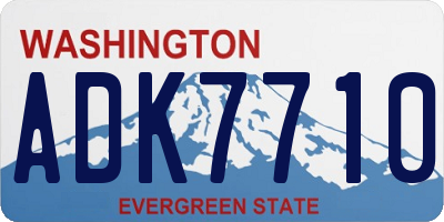 WA license plate ADK7710