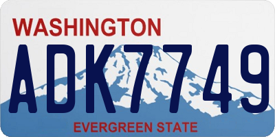 WA license plate ADK7749